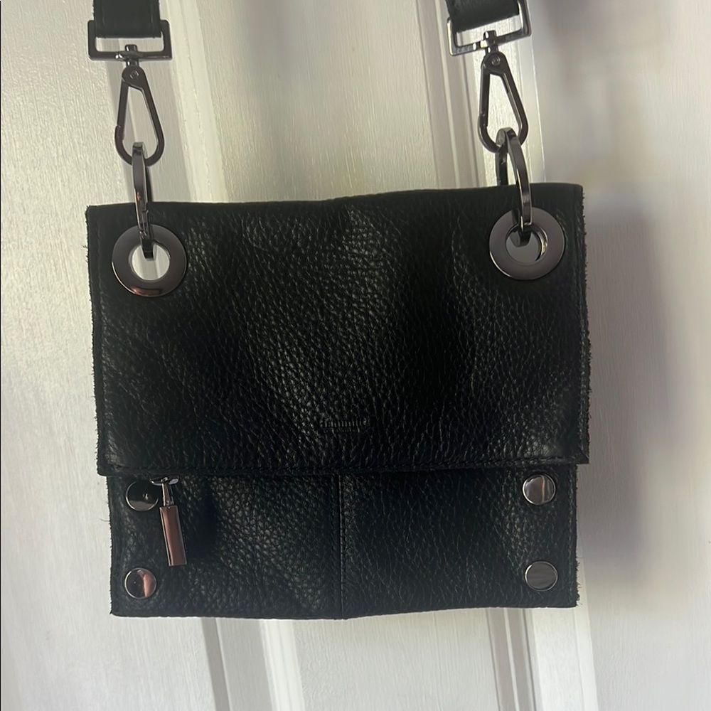 Hammitt Black and Gunmetal  Montana Reverse Small Crossbody Bag